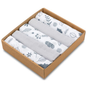 Ensemble de 5 pièces de Langes en Mousseline <i>Secret Forest</i>