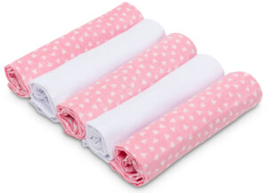 Ensemble de 5 pièces de Langes en Mousseline <i>sweetheart</i>