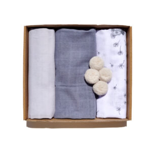 Ensemble de 3 pièces de Langes en Mousseline <i>grey set</i>