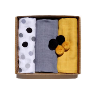 Ensemble de 3 pièces de Langes en Mousseline <i>musta set</i>