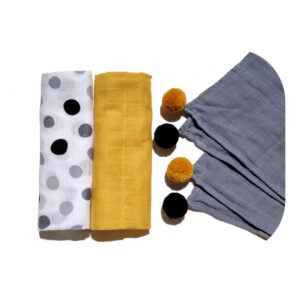 Ensemble de 3 pièces de Langes en Mousseline <i>musta set</i>