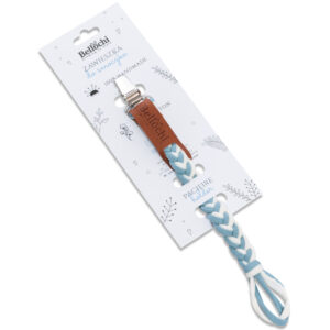 Attache-sucette <i> Turquoise & Blanc</i>