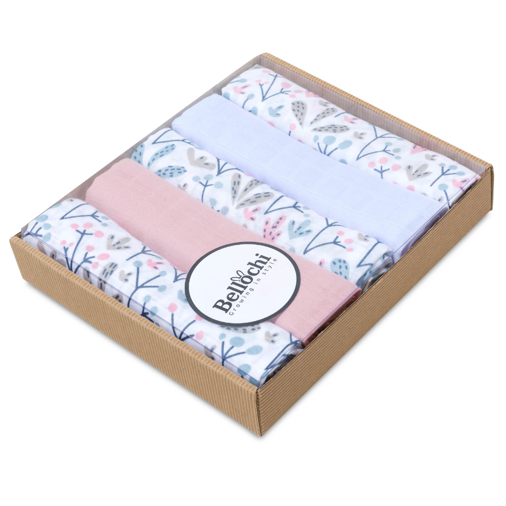 Ensemble de 5 pièces de Langes en Mousseline <i>Rowanberry</i>