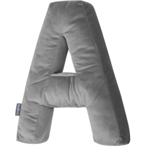 Oreiller décoratif en velours en forme de lettre A <i>gris foncé </i>