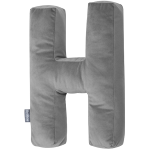 Oreiller décoratif en velours en forme de lettre H <i>gris foncé </i>