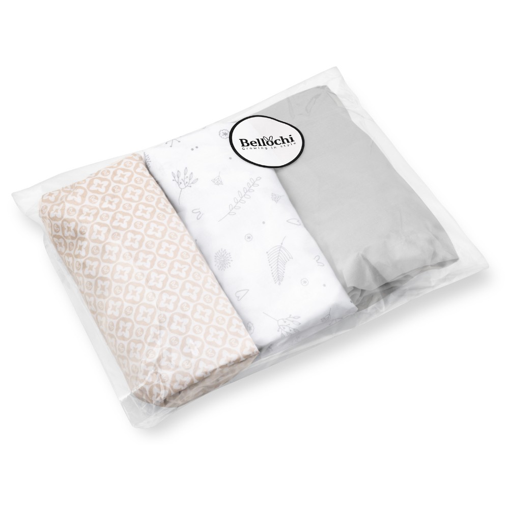Lot de 3 draps-housses en coton de qualité supérieure 140×70 cm pour lit d’enfant/des tout-petits