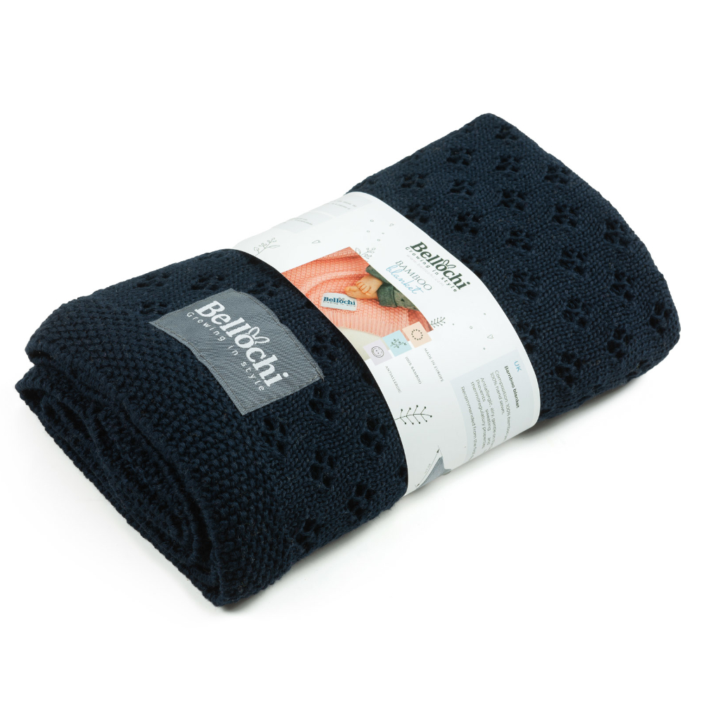 Couverture en bambou ajourée <i> Blue Marino</i>