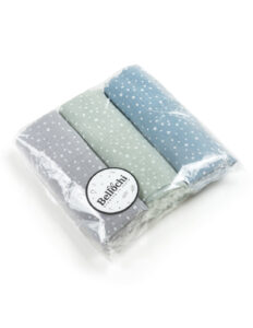 Ensemble de 3 carrés de mousseline 60×80 cm <i>à pois </i>