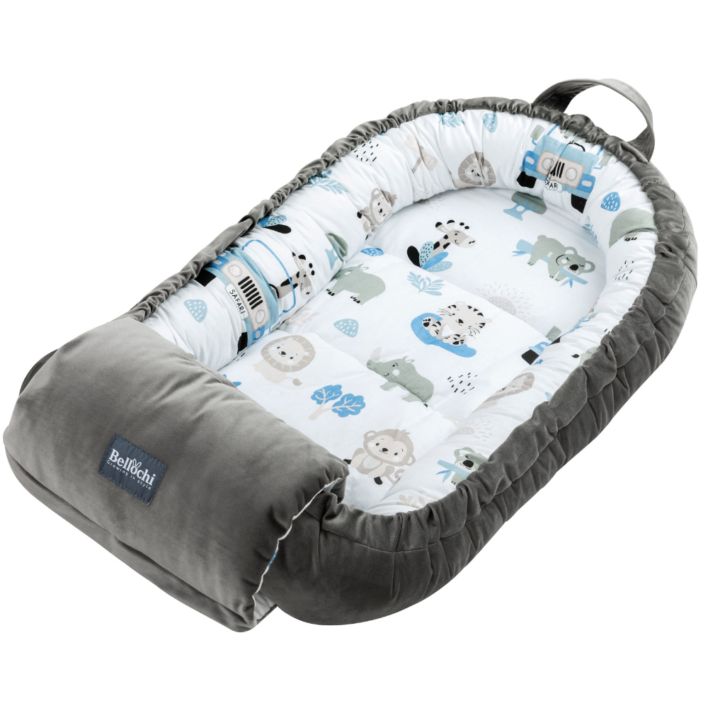 Cocon pour bébé <i>Safari</i> avec oreiller 3en1