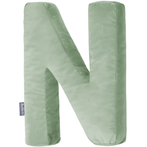 Oreiller décoratif en velours en forme de lettre N <i>olive</i>