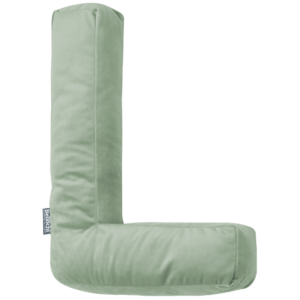 Oreiller décoratif en velours en forme de lettre L <i>olive</i>