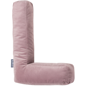 Oreiller décoratif en velours en forme de lettre L <i>rose poudré</i>