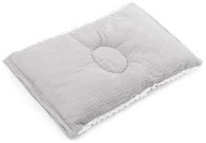 Ensemble de 3 pièces Baby Shower <i> Cuddly Muslin Grey </i> avec enveloppe decorative : oreiller et cousin de bras