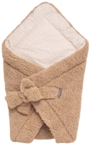 Lange bébé 75x75cm avec ceinture teddy lux marron