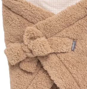 Lange bébé 75x75cm avec ceinture teddy lux marron